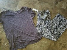 Womens Midnight Carole Hochman Super Soft 2 PC Pajamas Short Sleeve Pants S