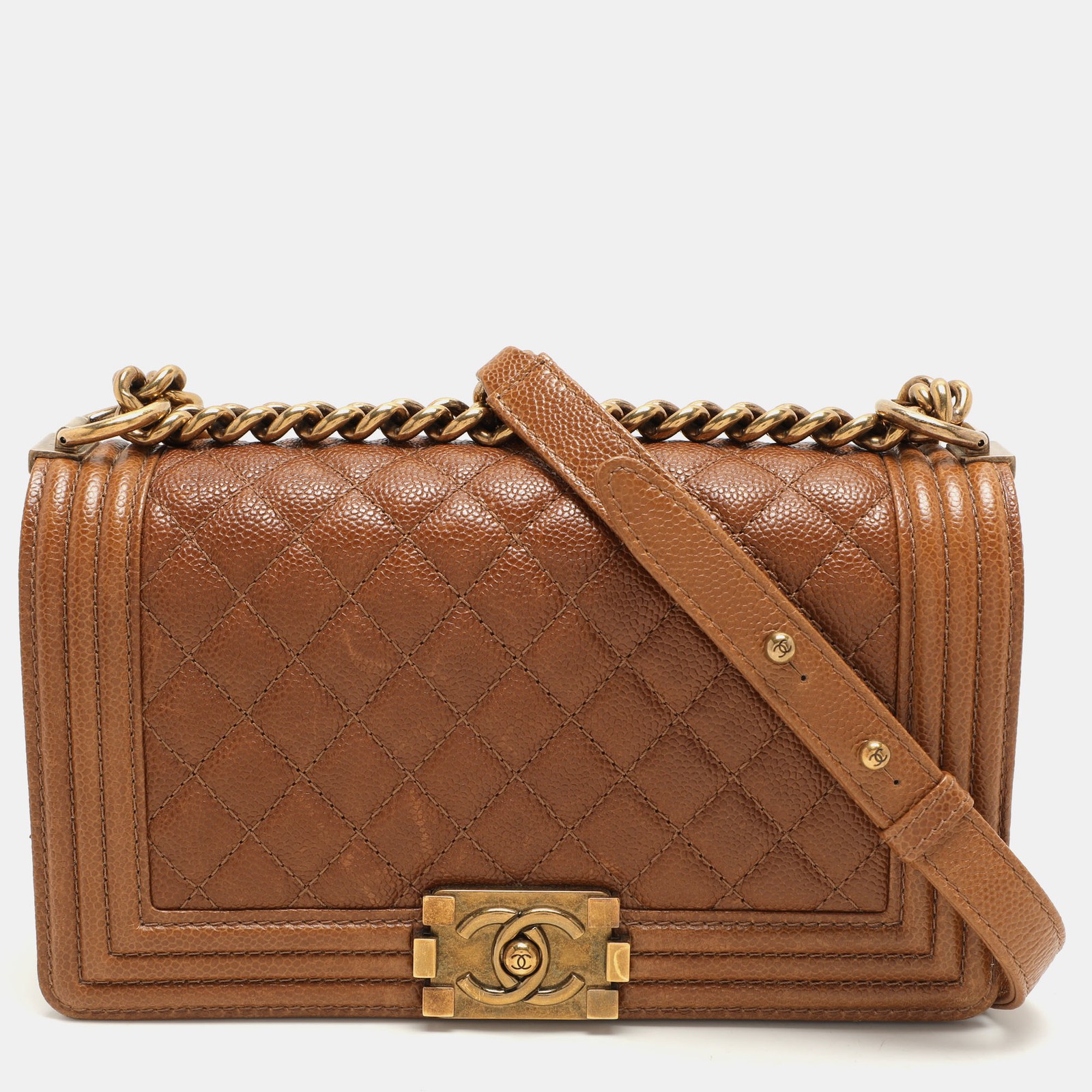 Chanel Medium Boy Flap Bag in Brown Quilted Leather