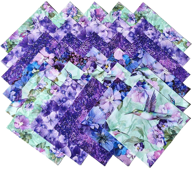 GARDEN DELIGHT #2 from Timeless Treasures Fabrics - (30) 6.5" fabric squares