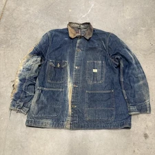 Vtg 40s 50s Hercules Blanket Lined Sears & Roebuck Chore Jacket Denim Jean