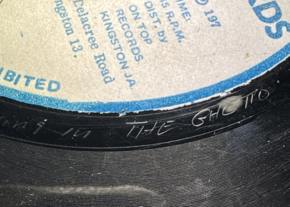 RONNIE DAVIS Living In The Ghetto Paradise ON TOP RECORDS JA Blank EX- - Image 4 of 4