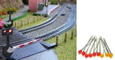 TTLED1 Train Tech Spur N/HO/OO LFX Crossing LED Set (6 x rot 3 x gelb)