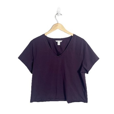 Athleta Essential V-neck Tee Shirt Womens XL Quick Dry All Around Stretch Purple