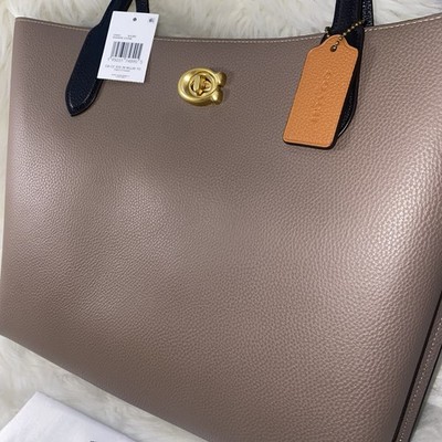 Coach Willow Tote Bag In Colorblock With Signature Canvas Interior New