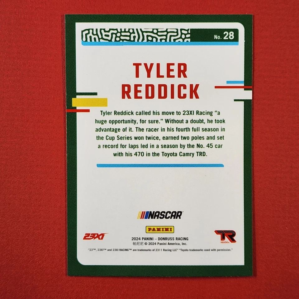 5-05-25 PWE . 2024 donruss nascar #28 tyler reddick OPTIC CHROME - Image 2 of 2