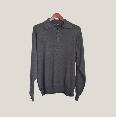 Cortina Made in Italy Merino Wool Sweater | Men s L | Long Sleeve Polo