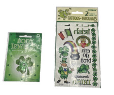 Irish Green St Patricks Day Body Stickers Jewelry Tattoos Lot 2 Packs Unopened