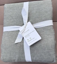Pottery Barn Belgian Flax Linen Duvet Cover King/Cal King, Loden Color, NWT