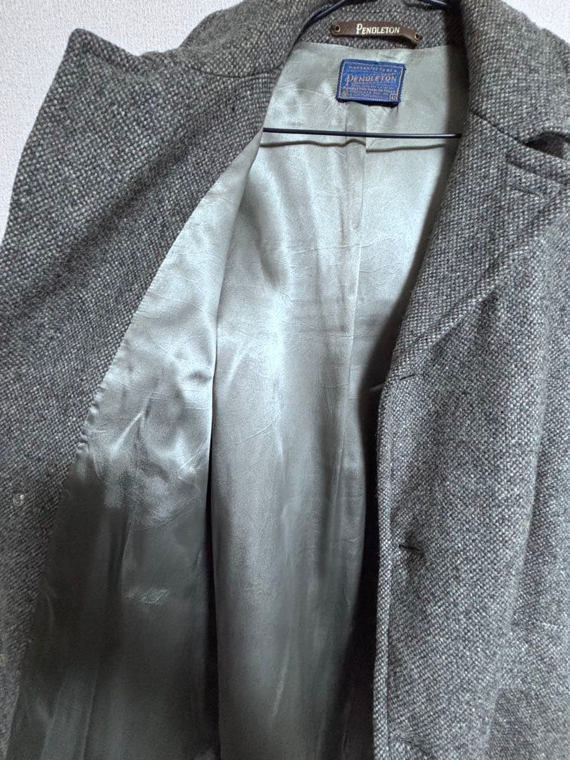 Pendleton 1980s USA Wool Herringbone Chester Coat… - image 6