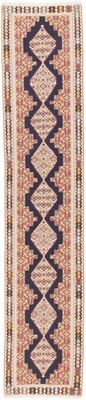 Kelim Senneh Teppich 80x393 cm handgewebt Wolle Persien Unikat Neu