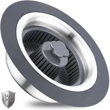 3 in 1 Kitchen Sink Drain Strainer and Stopper Combo, Stainless Steel Pop up Kit