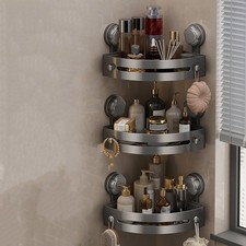 Bathroom Wall Corner Shelf Rack Shower Shelf No Drill Suction Storage Organizer