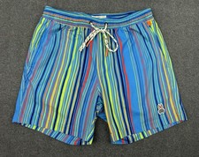 Psycho Bunny Swim Trunks Mens S Striped Lined Vacation Beach Liner Removed
