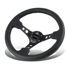 Nrg Reinforced 350mm 3-spoke Aluminum Black Leather 3deep Dish Steering Wheel Nrg Reinforced 350mm 3-spoke Aluminum Black Leather 3deep Dish Steering Wheel