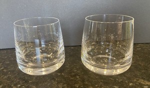 Set of 2 Williams Sonoma Old-Fashioned Glasses - Prismatic- Germany.