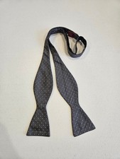Bowtie - Grey with Small pattern, Adjustable, 100 Silk