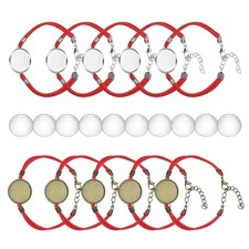 Bracelet Blanks for Jewelry Making 10pcs 20mm Red/Silver, Red/Bronze
