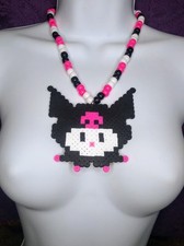 Kuromi My Melody Perler Bead Kandi Necklace-FUSE BEAD-EDC-RAVE-FESTIVAL-PLUR-EDM