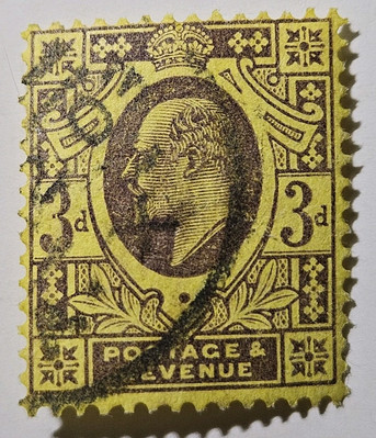 Great Britain 1902 King Edward VII 3d perfin Mi n.108 US