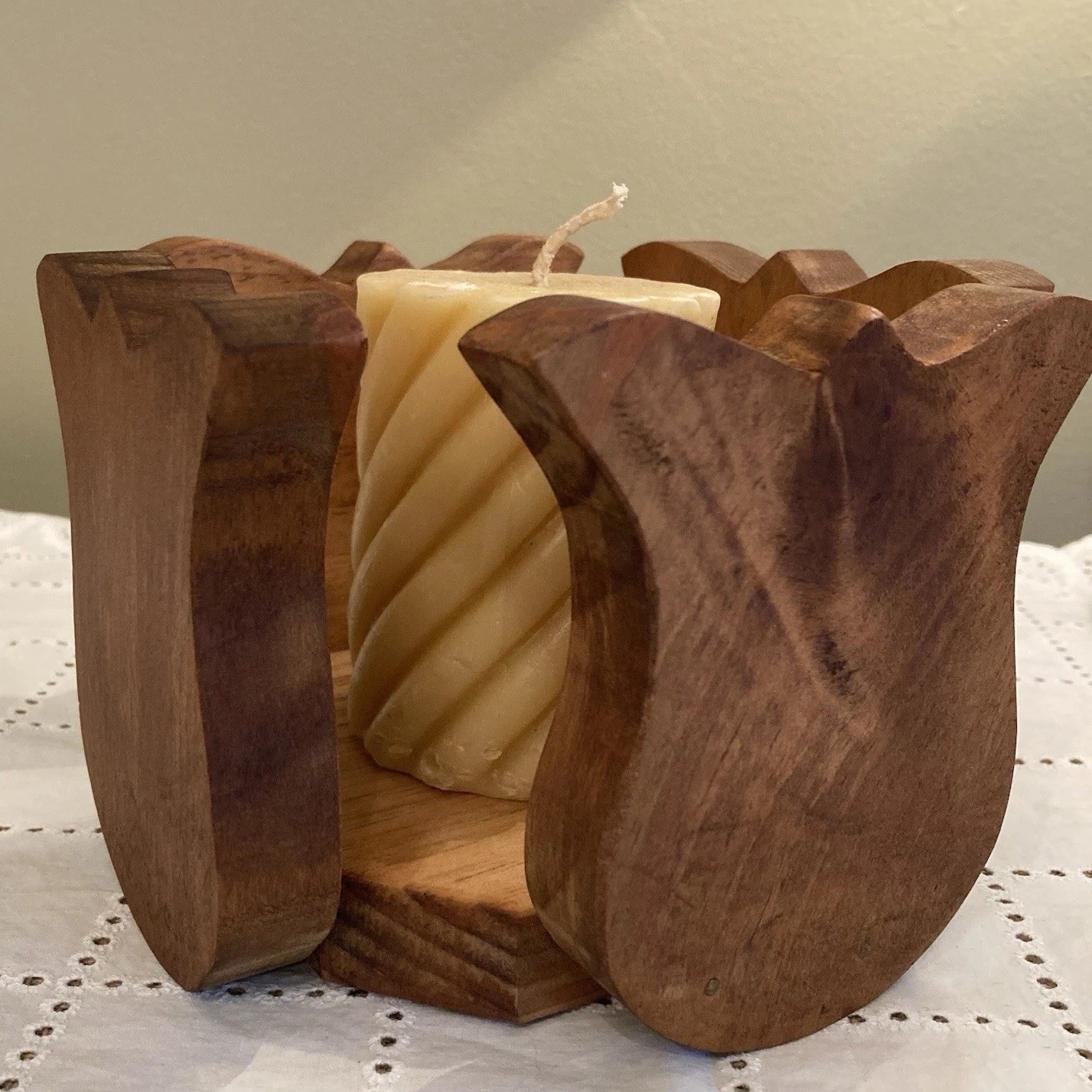 Primitive Hand-Made Wooden Tulip Box for a Planter or a Candle: Cottagecore