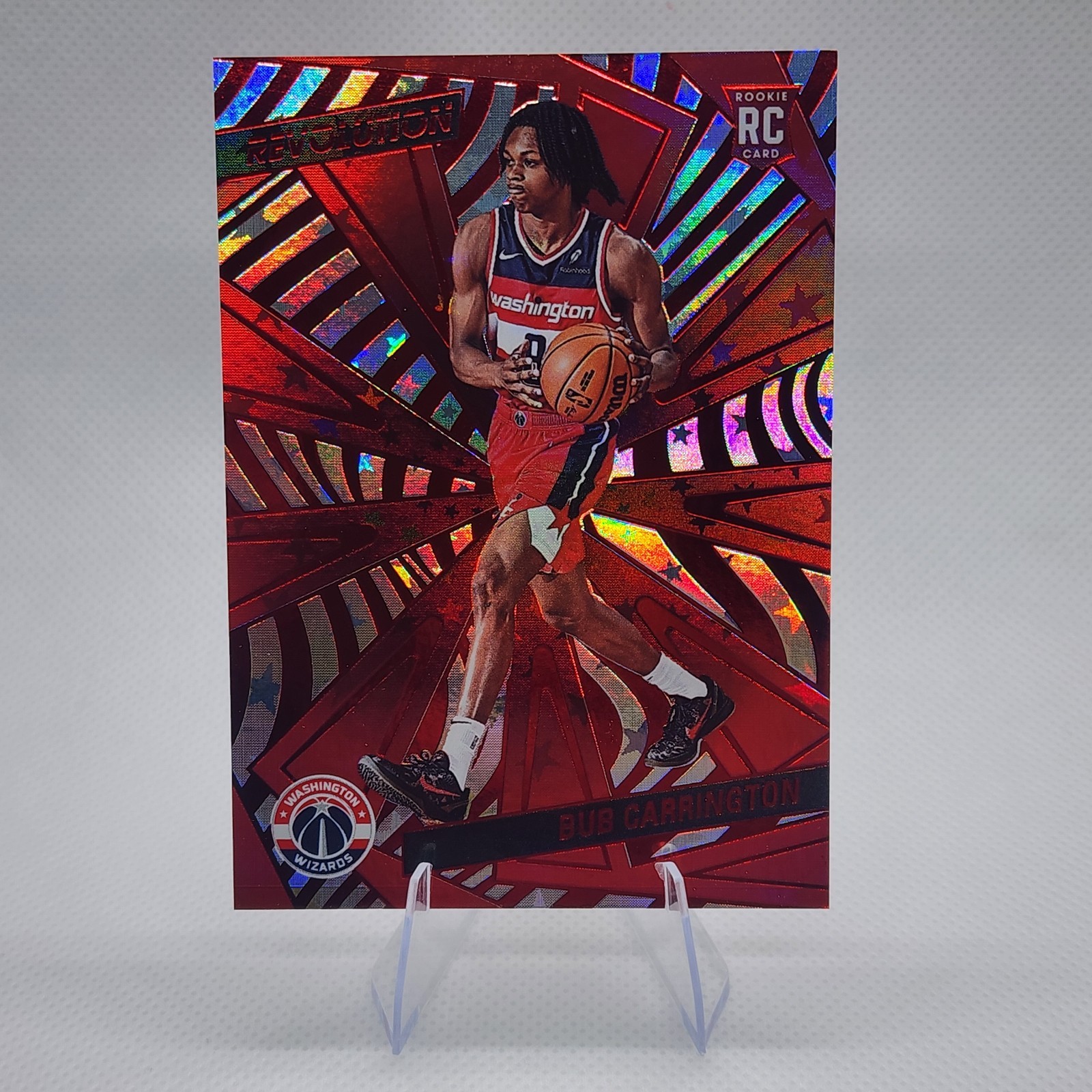 2024-25 Panini Revolution - Rookies Bub Carrington #121 Red Astro /299 (RC)