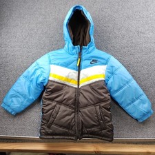 VTG Nike Puffer Jacket Quilted Insulated Hooded Kids Size 7 Retro