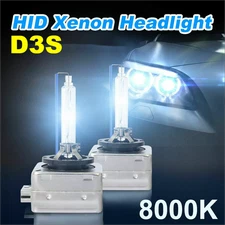 2Pcs D3S HID Xenon Headlight High/Low Beam Bulbs Replacement 8000K Super Bright