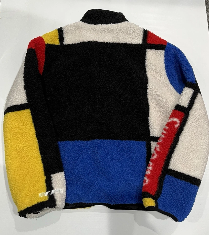 Chaqueta polar reversible Supreme en bloques de color FW2020 roja amarilla azul talla pequeña Foto 2 de 4