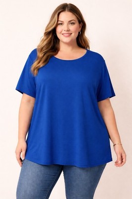 Susan Graver Tunic Short Sleeve  Women's Size 3X Liquid Knit Top