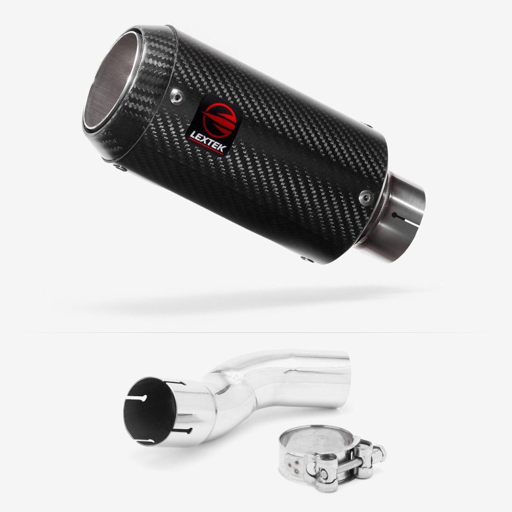 Lextek CP8C Full Carbon Exhaust 150mm with Link Pipe for Kawasaki Z H2 (20-23)