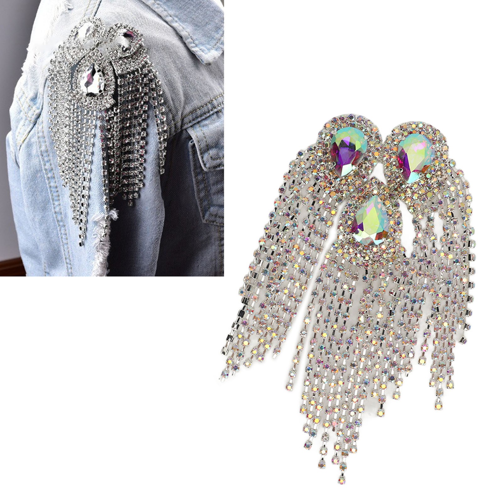 Exquisite Rhinestone Tassel Shoulder Epaulet For Party Recommended