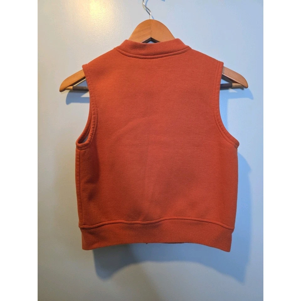 Chaleco sin mangas vintage de vellón naranja/óxido GAP para niños - XS capas transición Foto 3 de 4