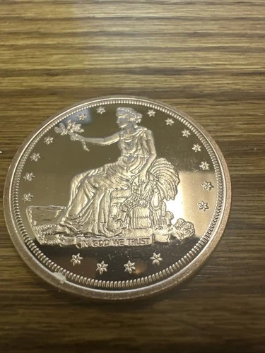 Seated Liberty Eagle Copper Round 1 oz AVDP .999 Fine Bullion Art Coin USA