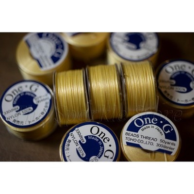 Light Yellow One-G Toho Beading Thread 50 yards on Spool