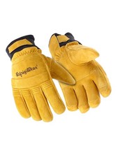 RefrigiWear Stretch Knuckle Insulated Leather Gloves - Extreme Cold Protection,