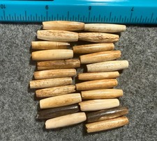20 Original 1" Long Hairpipe Bone Beads Native American Indian 1800's