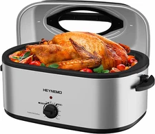 28 Quart Electric Roaster Oven with Visible & Self-Basting Lid, Large Turkey Roa