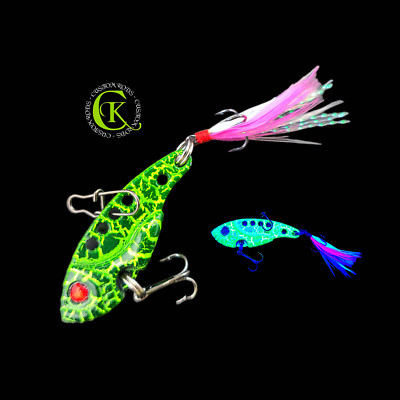 JigBait 4cm UV Chatterbait Spinner Spinnbait Vertikal Zander Pike Rapfen Hecht
