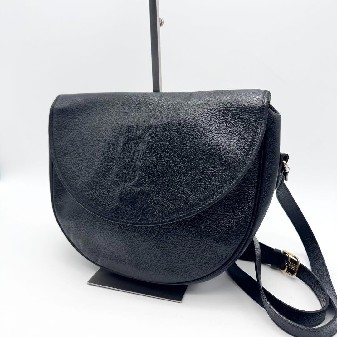 Borsa a tracolla Yves Saint Laurent in pelle punto YSL nera 7 4 * 7 8 * 1 9 pollici