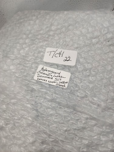 Per Lutken Holmegaard Denmark ice blue freeform bowl convex domed center signed - Picture 24 of 24