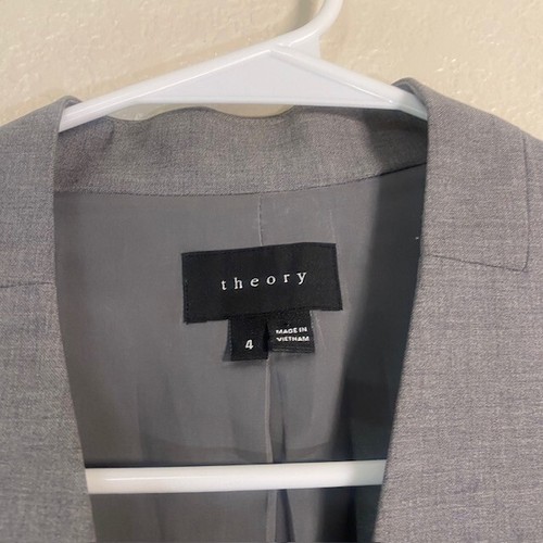 THEORY Lanai Women’s 4 Open Blazer Gray Professional Careerwear Office - Picture 2 of 4