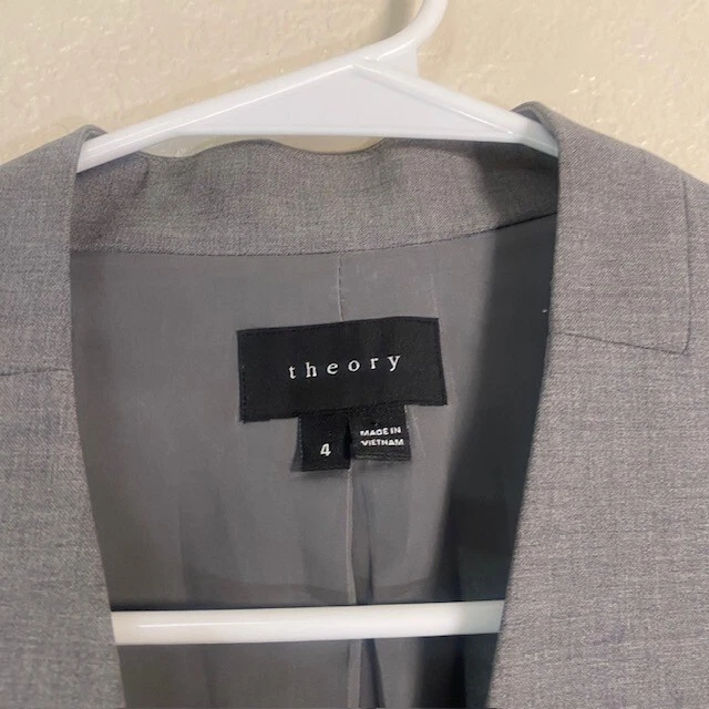 Blazer abierto gris THEORY Lanai para mujer 4 ropa profesional oficina Foto 2 de 4