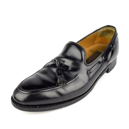 Johnston & Murphy Men's Loafer Sz 9.5 D/B Black Leather Tassel Boat Casual Shoe