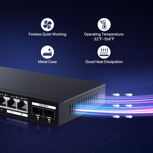 Tenda TEM2010X 8 Port 2.5G Ethernet Switch Support VLAN Static Link Aggregation - Picture 4 of 7