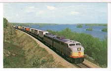 1959 Alco FA1 4001 & FB1 4404 Lead a Trailer Train at Christie Lake, ON Postcard