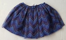 H M Girls 3-4y Skirt Tutu Patterned Tulle Peacock Colors Elastic Waistband
