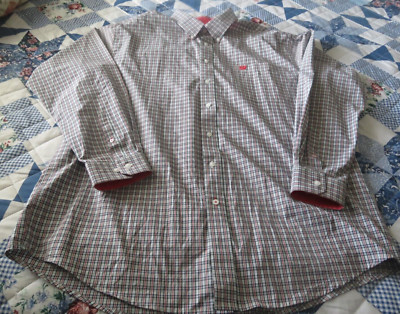 Cinch Men's Western Multi-Color Plaid Long Sleeve Button Down Shirt Size XL