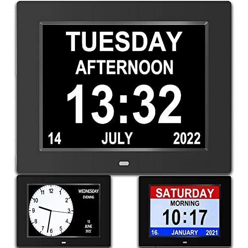 With Day And Date For Elderly-3 Colors Display Digital Calendar Black