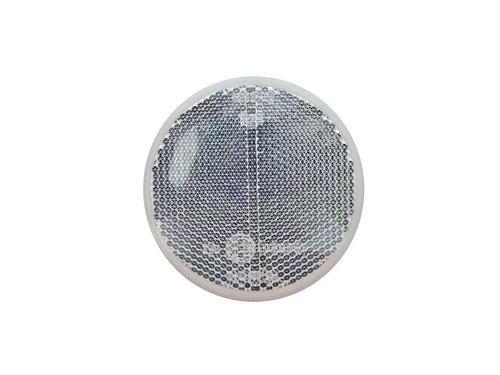 2x weiss rund Reflektor 78 mm Rückstrahler Katzenauge Selbstklebend Anhänger SET - Picture 2 of 5