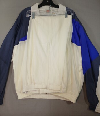 Vintage 90s Nike Full Zip Windbreaker Tracksuit Set Medium White